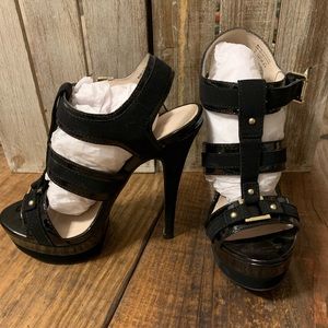 Black Platform High Heeled Sandals by Aldo